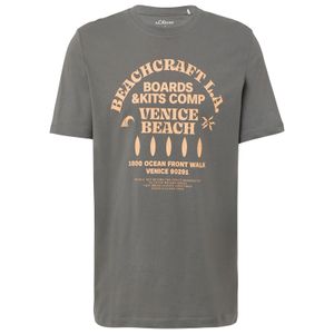 s.Oliver Übergrößen T-Shirt grau Frontprint