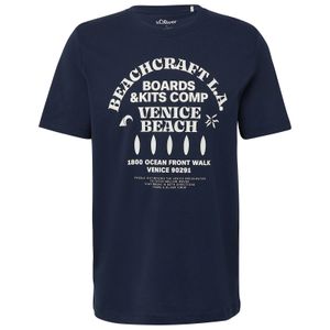 s.Oliver Übergrößen T-Shirt dunkelblau Frontprint