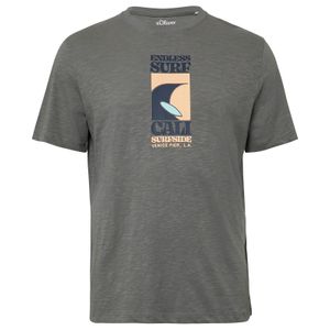 s.Oliver Übergrößen T-Shirt Frontprint modisch grau
