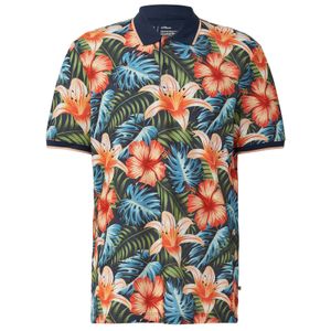 s.Oliver Poloshirt Übergröße floral blau-oliv-koralle