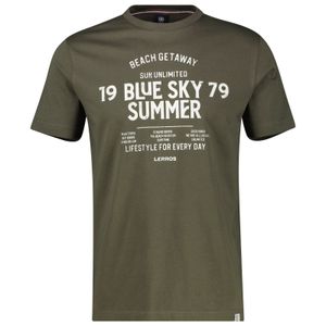 Lerros Übergrößen T-Shirt Blue Sky Summer dunkeloliv