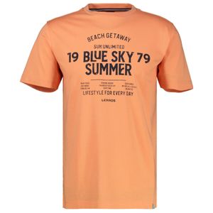 Lerros Übergrößen T-Shirt Blue Sky Summer apricot