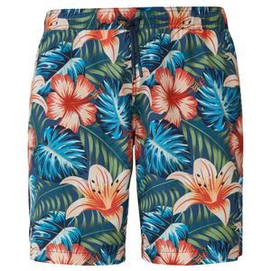 s.Oliver Übergröße Badeshorts blau-oliv-koralle floral