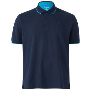 s.Oliver Stretch-Poloshirt dunkelblau Übergröße
