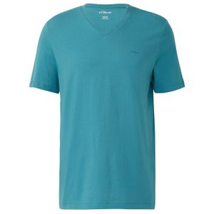 s.Oliver Übergrößen Basic T-Shirt petrol V-Neck
