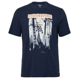 s.Oliver Übergröße dunkelblau T-Shirt Frontprint
