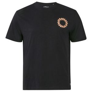 s.Oliver Übergröße schwarz T-Shirt Brustprint