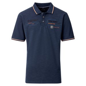 CasaModa XXL Stretch-Poloshirt Print navy melange