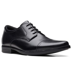 Clarks Leder-Schnürschuh elegant Howard Cap schwarz
