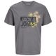 Jack&Jones T-Shirt grau Übergröße JJJAXON Frontprint