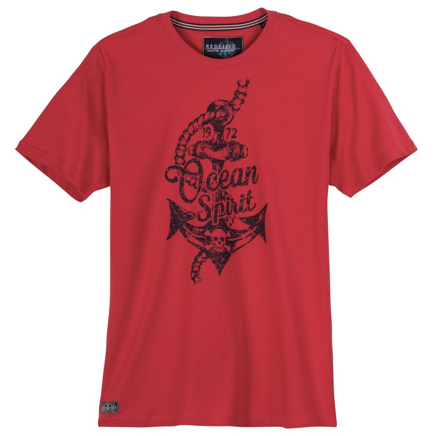 Redfield Übergrößen T-Shirt Ocean-Spirit rot