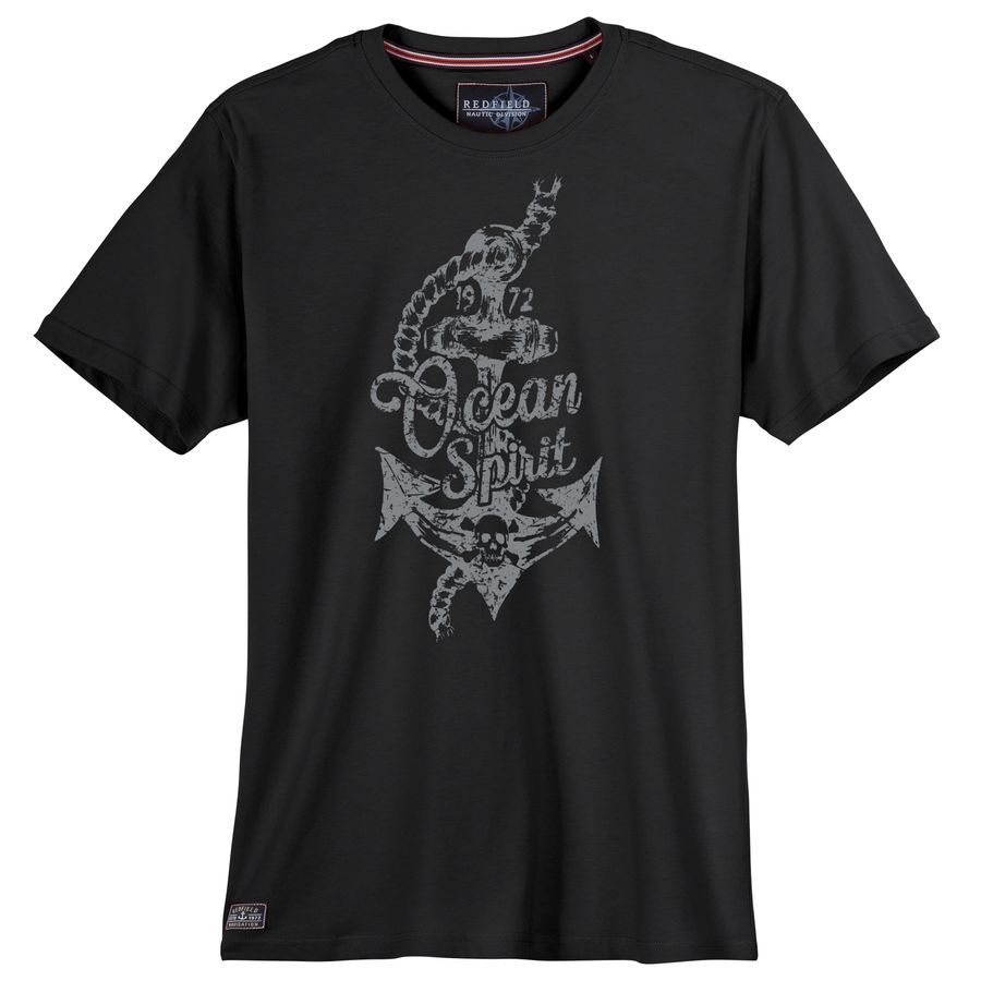 Redfield Übergrößen T-Shirt Ocean-Spirit schwarz