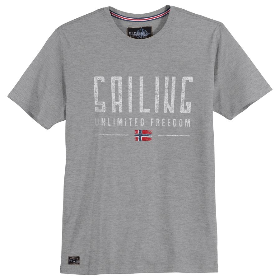 Redfield Übergrößen T-Shirt Sailing grau melange