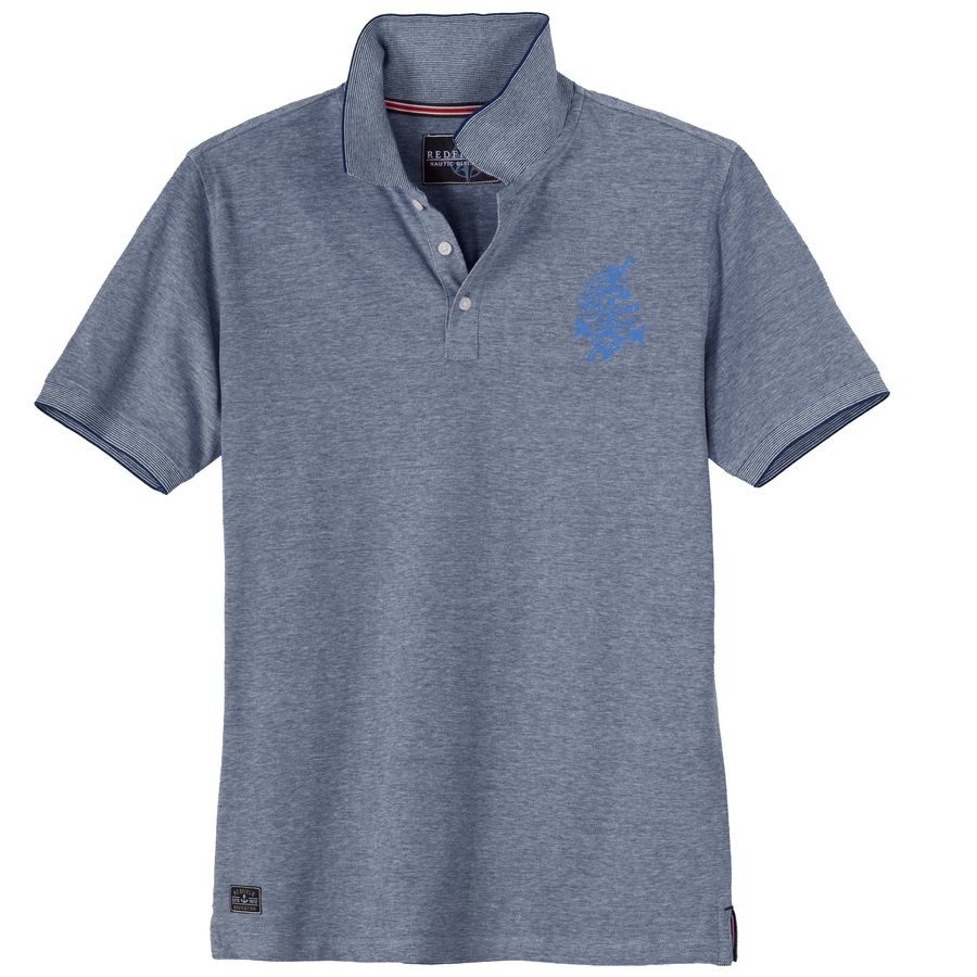 Redfield Übergrößen Poloshirt navy melange Print
