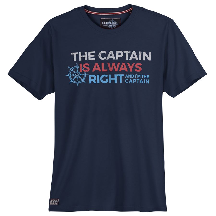Redfield XXL T-Shirt Print Captain dunkelblau