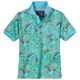Redfield Übergrößen Poloshirt türkis-oliv-gelb Print