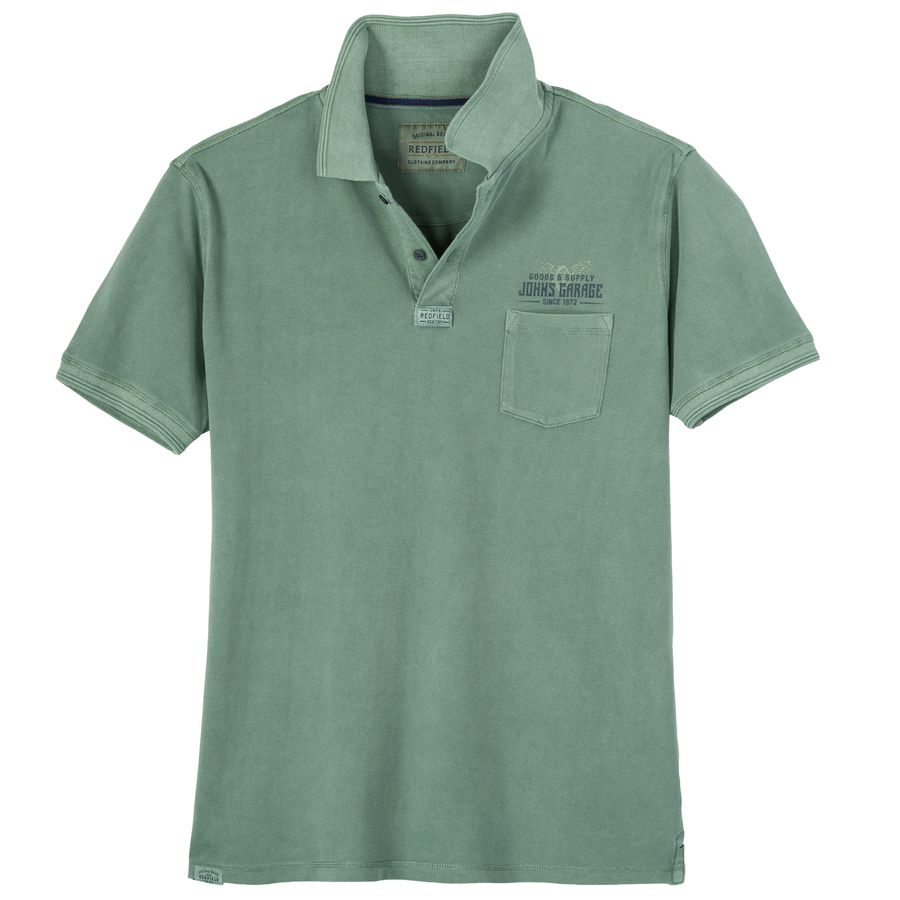 Redfield Übergrößen Poloshirt salbeigrün used Print