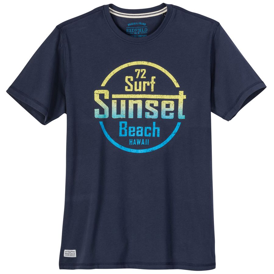 Redfield Übergrößen T-Shirt Print Sunset denimblau