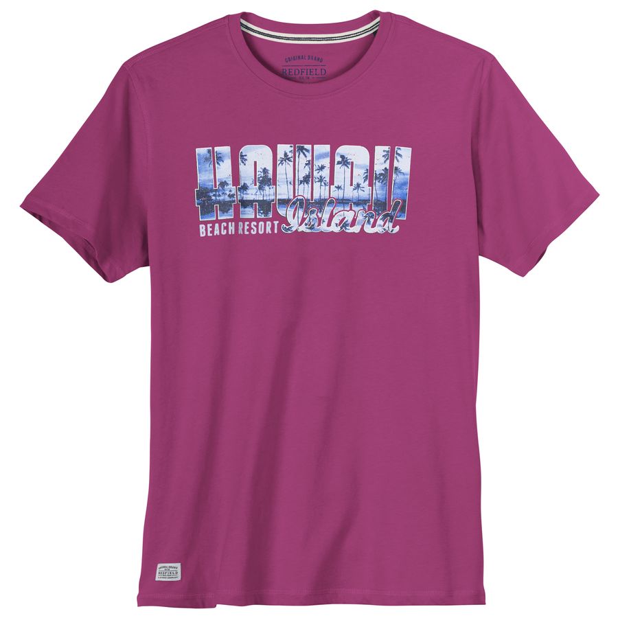 Redfield Übergrößen T-Shirt Print Hawaii fuchsia