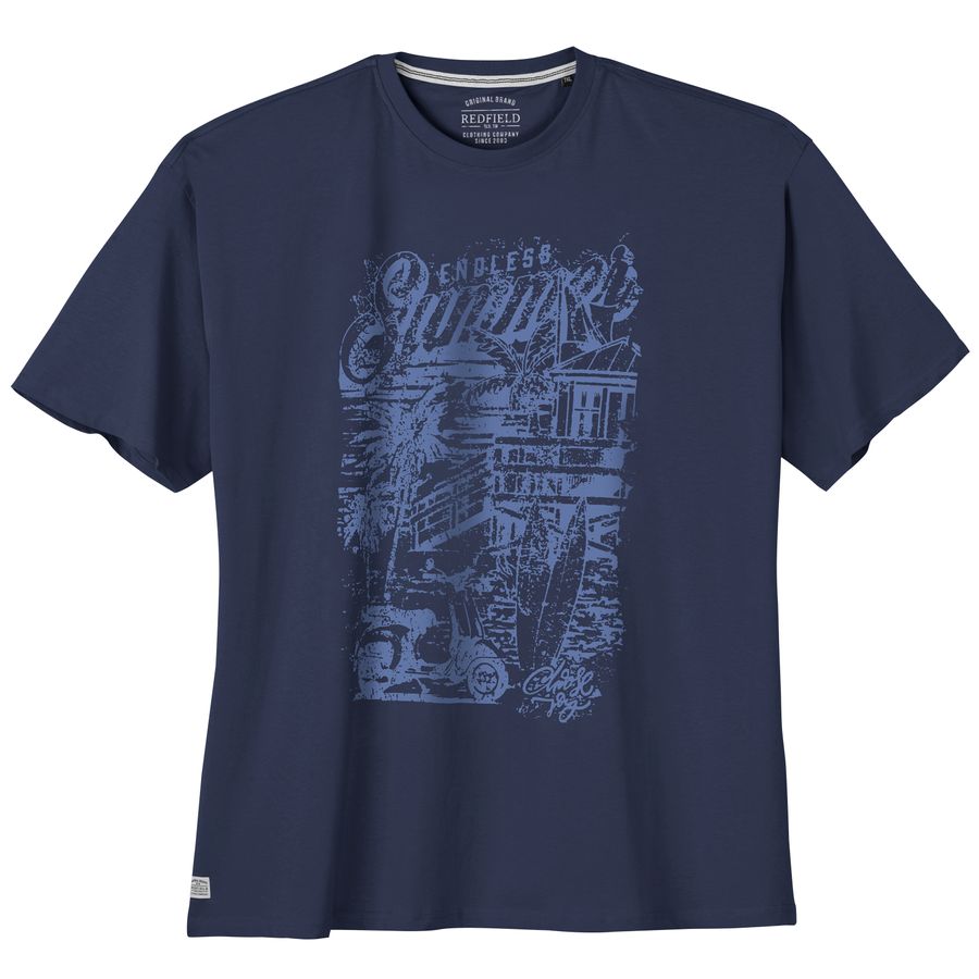 Redfield Übergrößen T-Shirt Summer Print denimblau