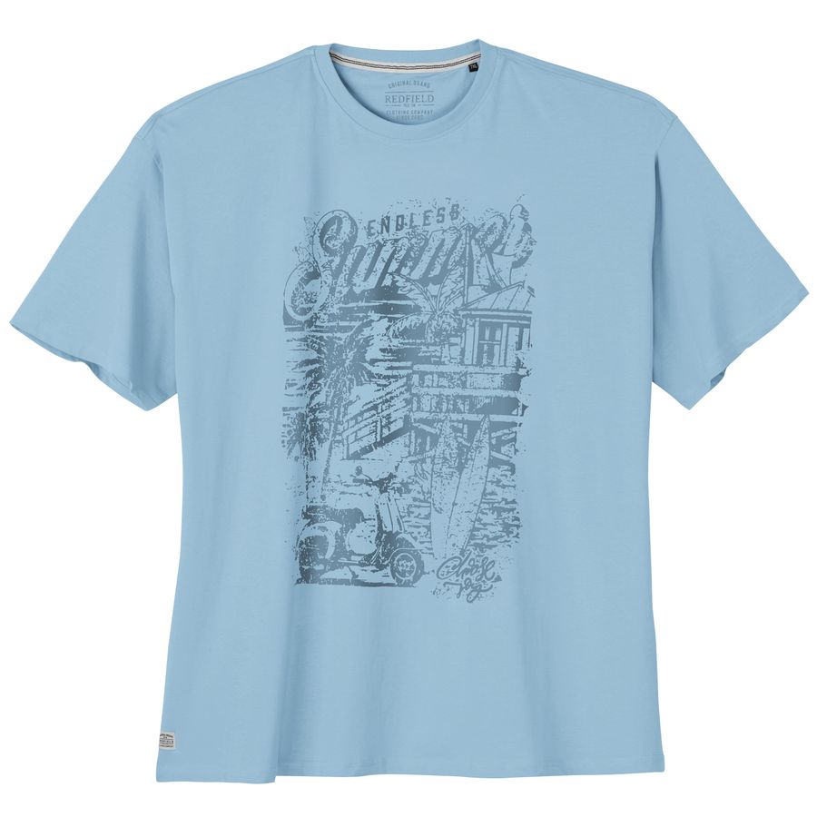 Redfield Übergrößen T-Shirt Summer Print hellblau