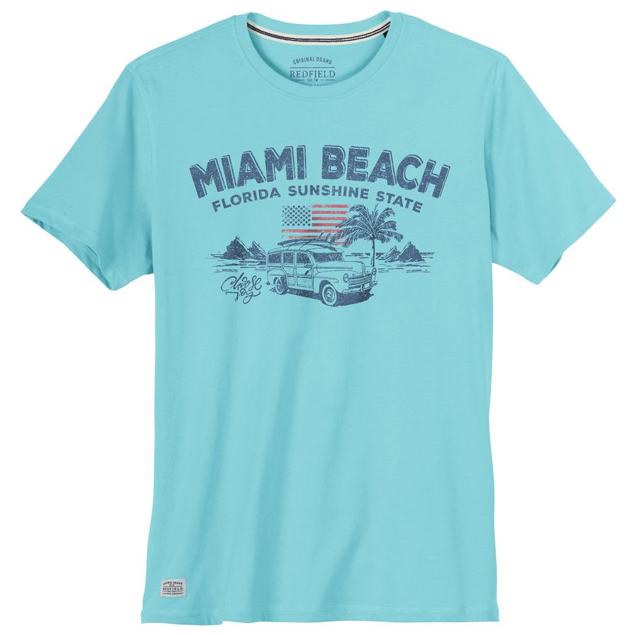 Redfield Übergrößen T-Shirt Miami Print helltürkis