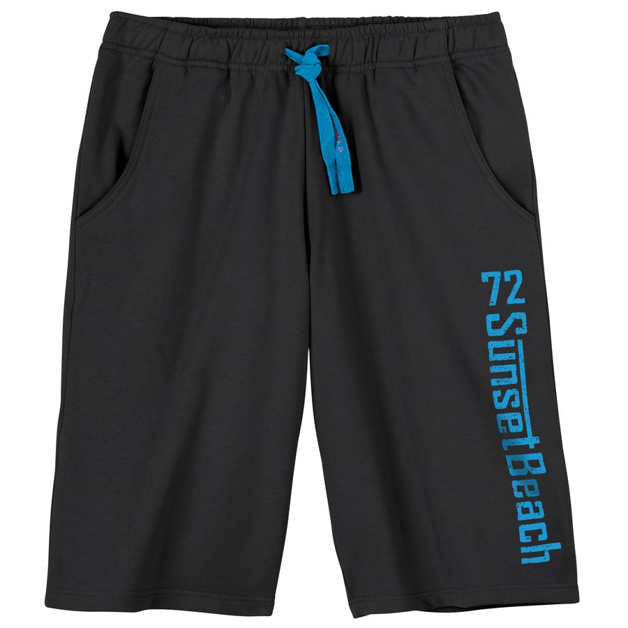 Redfield Übergrößen Sweatbermuda schwarz Print