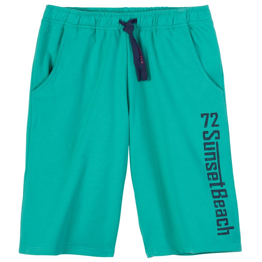 Redfield Übergrößen Sweatbermuda poolgrün Print