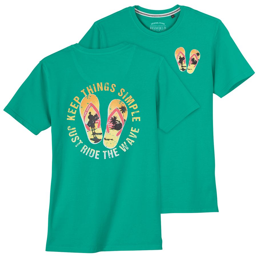 Redfield Übergrößen T-Shirt Print Beach Vibes grün