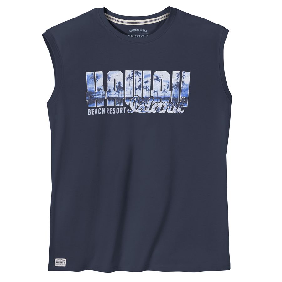 Redfield Übergrößen Muskelshirt Print Hawaii navy