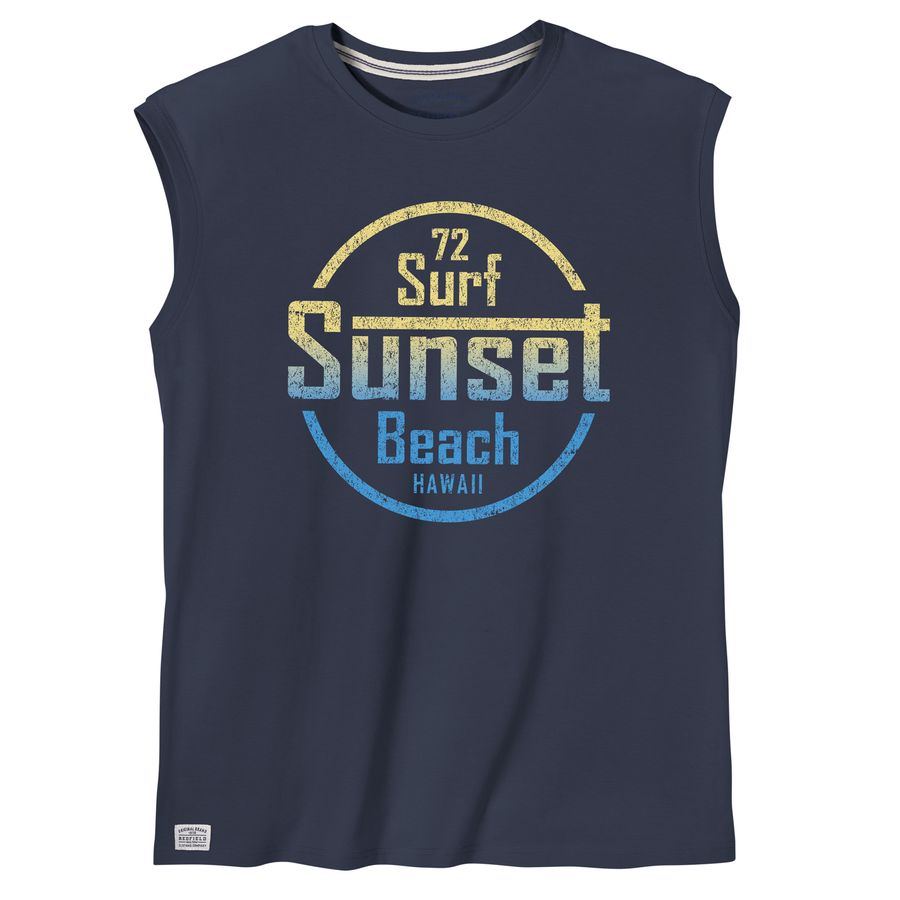 Redfield XXL Muskelshirt Print Sunset dunkelblau