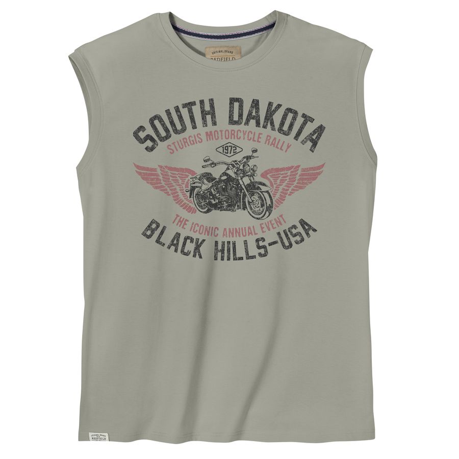 Redfield Übergrößen Muskelshirt Print steingrau