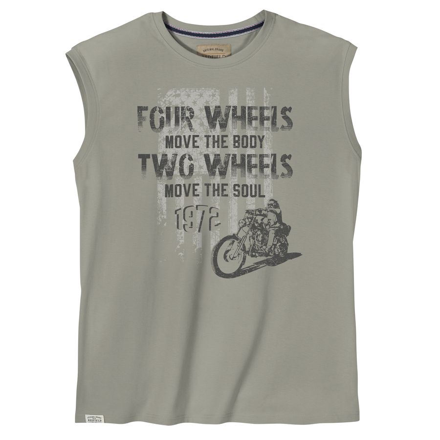 Redfield XXL Muskelshirt Motorrad-Print steingrau