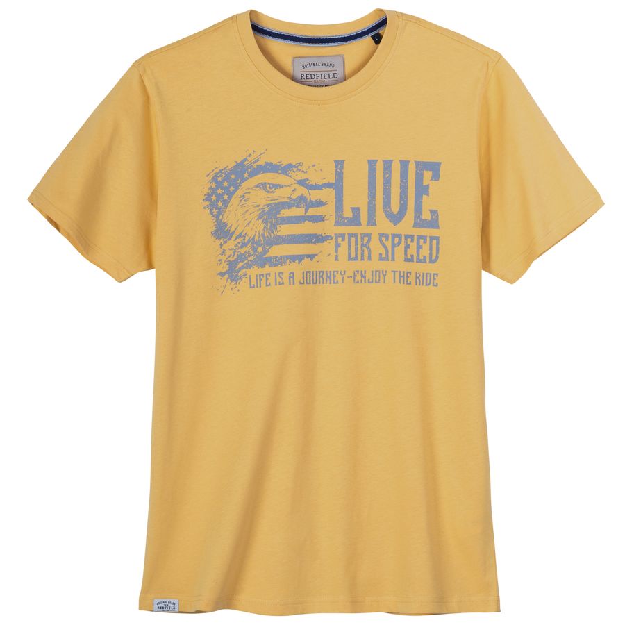 Redfield Übergrößen T-Shirt Print Live senfgelb