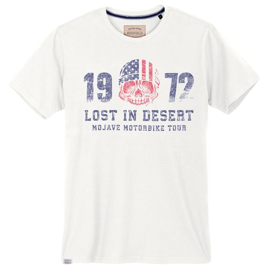 Redfield XXL T-Shirt Frontprint Skull Rider weiß