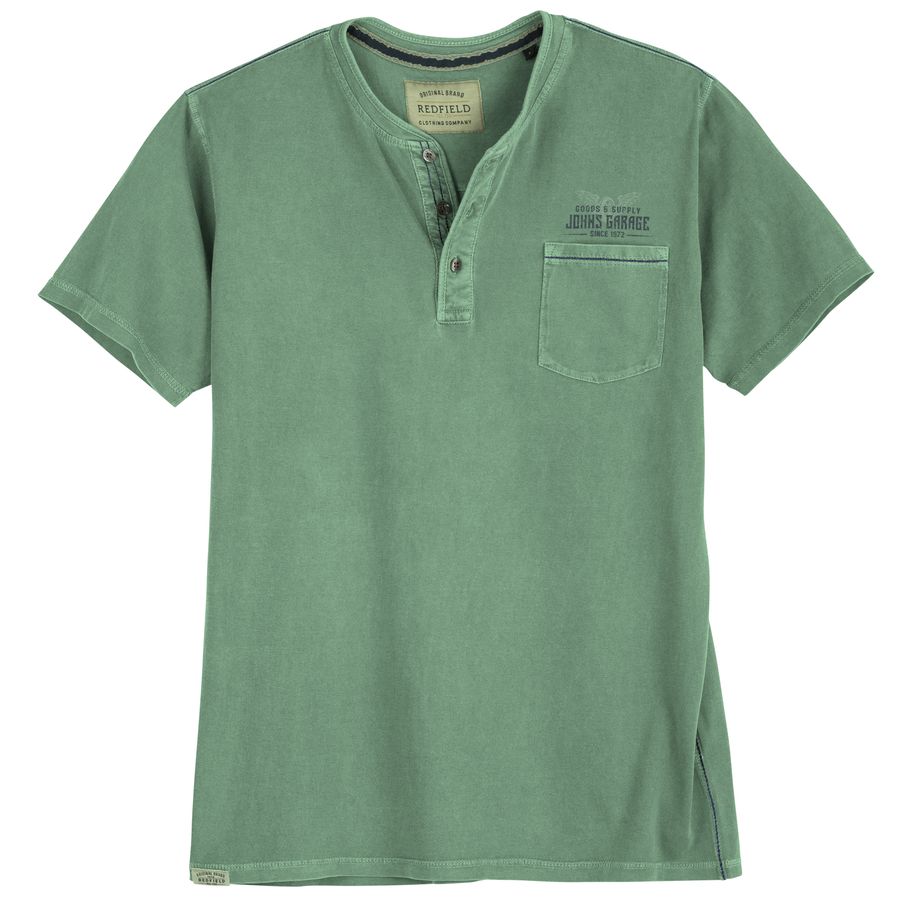 Redfield Übergrößen Henley-T-Shirt salbeigrün used