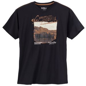 North Latitude Übergröße T-Shirt schwarz Frontprint