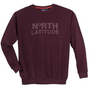North Latitude Übergröße Sweatshirt bordeaux Logoprint