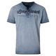 CasaModa Henley T-Shirt blau Used-Look Print Übergröße