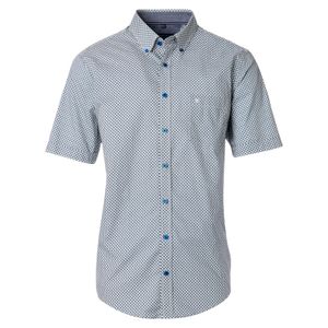 CasaModa XXL Kurzarmhemd Allovermuster blau-beige-oliv