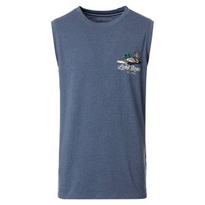 CasaModa Übergröße Tanktop rauchblau mel. Brustprint