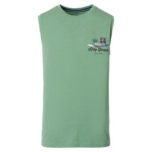 CasaModa Übergröße Tanktop grün melange Brustprint