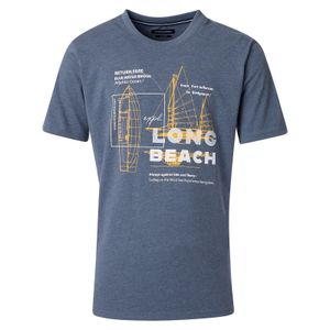 CasaModa T-Shirt Übergröße rauchblau melange Print