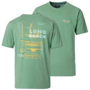 CasaModa T-Shirt Übergröße grün melange Rückenprint