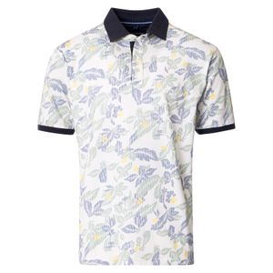 CasaModa Poloshirt weiß-blau-grün floral Übergröße