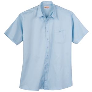 Kamro Kurzarmhemd Übergröße Stretch Satin hellblau