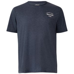 s.Oliver Übergrößen T-Shirt navy melange Brustprint