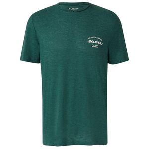 s.Oliver Übergrößen T-Shirt grün melange Brustprint