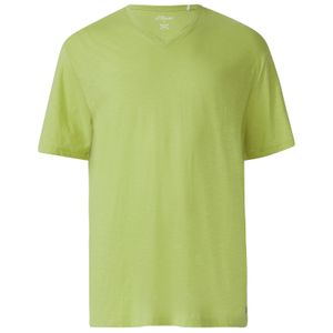 s.Oliver Übergrößen V-Neck T-Shirt hellgrün melange