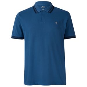 s.Oliver Übergrößen Poloshirt blau Kontraststreifen